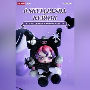 Kuromi Skullpanda Plush - Black and Pink